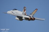 Die F/A-18 Hornet J-5011 aus Meiringen schaute ebenfalls in Sion vorbei Die F/A-18 Hornet J-5011 aus Meiringen schaute ebenfalls in Sion vorbei