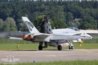 Start einer F/A-18 Hornet auf dem Militärflugplatz in Emmen Start einer F/A-18 Hornet auf dem Militärflugplatz in Emmen